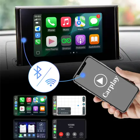 Sinairyu 무선 Apple CarPlay for Audi A1 A3 A4 A5 A6 A7 A8 Q2 Q3 Q5 Q7 S4 S5 MMI 자동차 재생 안드로이드 자동 미러 역방향 카메라