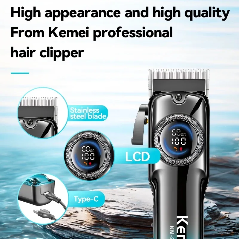 Kemei 2279 Professional Cordless Hair Trimmer Barber Fade Hair Clippers Rechargeable Haircut Tool Hair Cutting Machine for Men - view 2