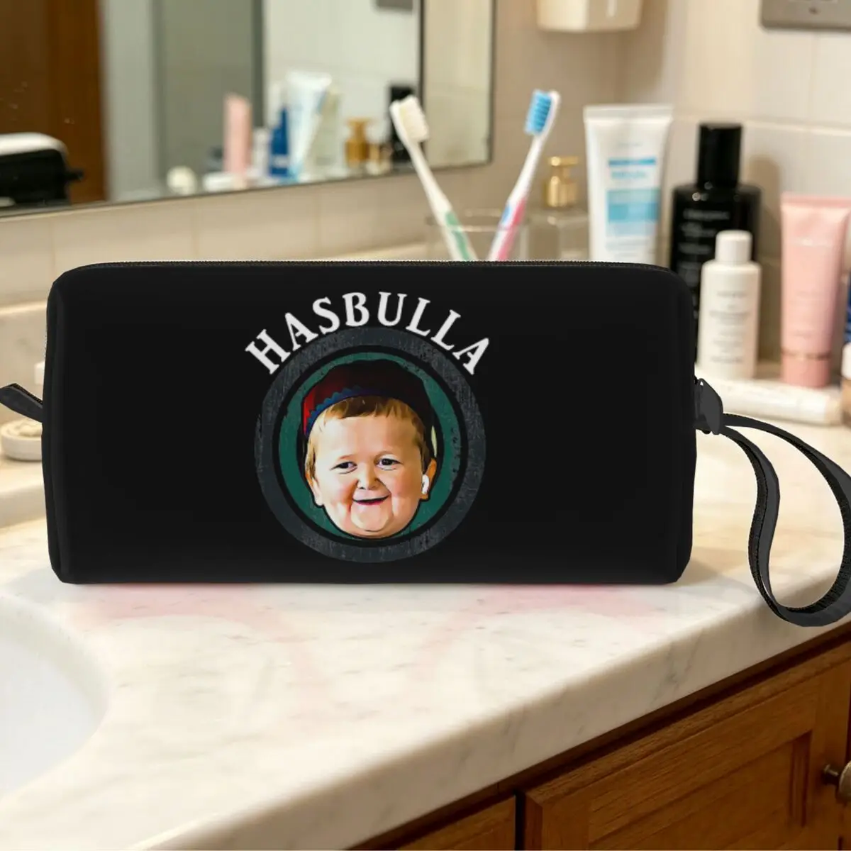 Funny Hasbulla Magomedov Hasbullah Smile Classic Makeup Bag Cosmetic Organizer Storage Dopp Kit Women Beauty Travel Pencil Case