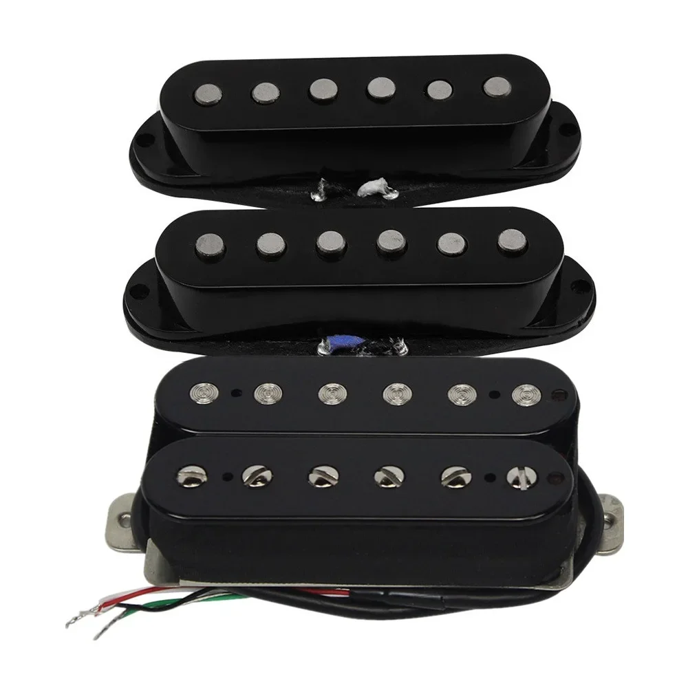 

Vintage Alnico 5 Electric Guitar Single Coil / Humbucker Pickups Set 52/52/52mm Black Guitar Parts