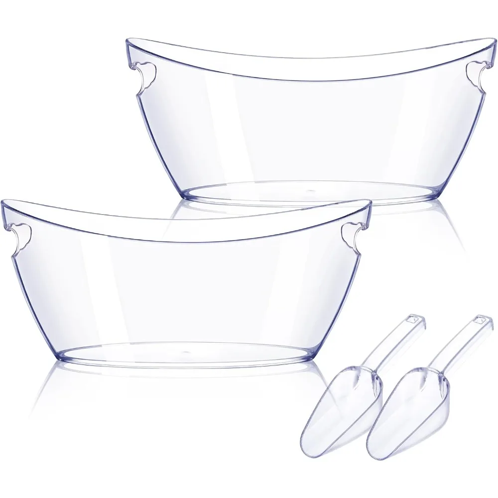

Ice Bucket 2 PCS, Ice Buckets for Parties, Mimosa Bar Supplies Beverage Tub and Scoops for Champagne Beer Sparkling