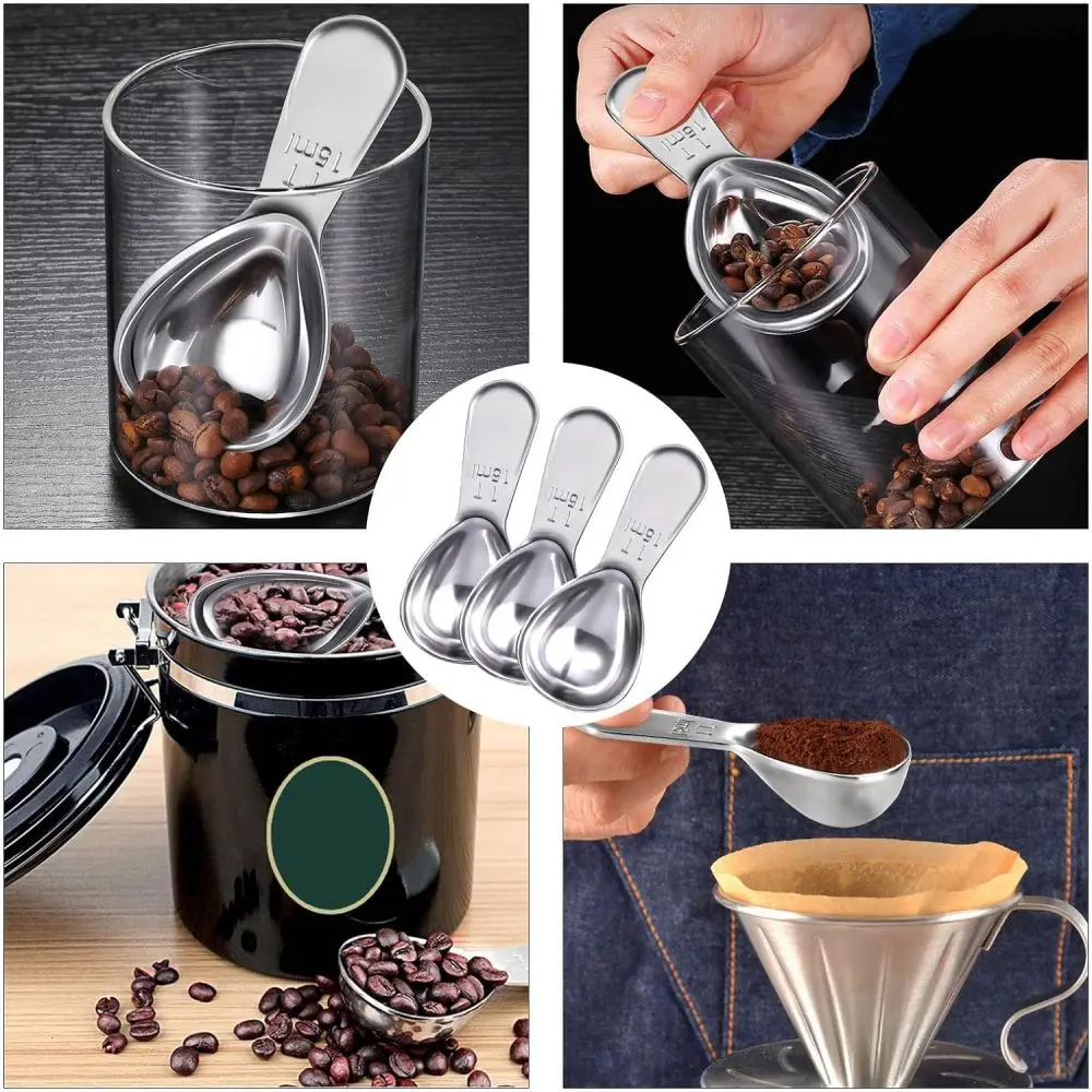 1pc Stainless Steel Coffee Measuring Spoon 2 Tablespoon Coffee Scoop Short Handle Measuring Spoon for Ground Coffee Tea Sugar