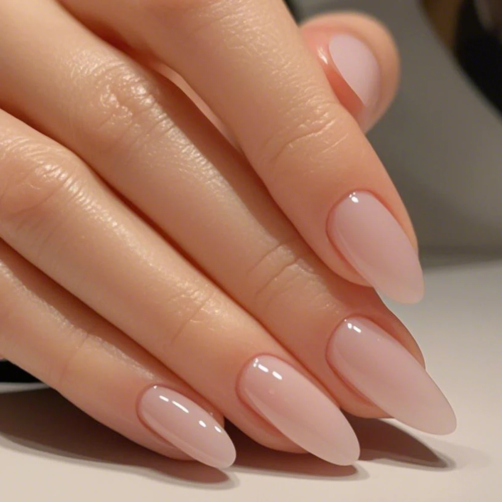 120 pièces/boîte brillant rose clair faux ongles moyen amande presse sur ongles faux acrylique couverture complète faux ongles conseils ongle Decora