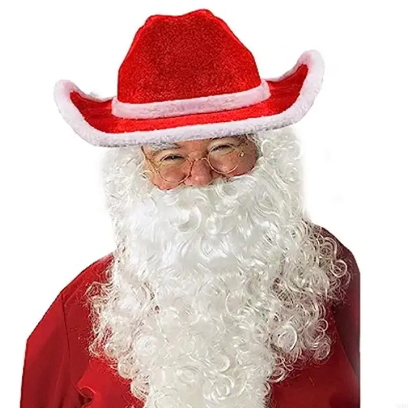 N5KB SANTA Clausule Kostuum Santa Suit 2Pieces Christmas Santa Clausule Outfit Cosplay Holiday Set omvatten Santa Clause Beard