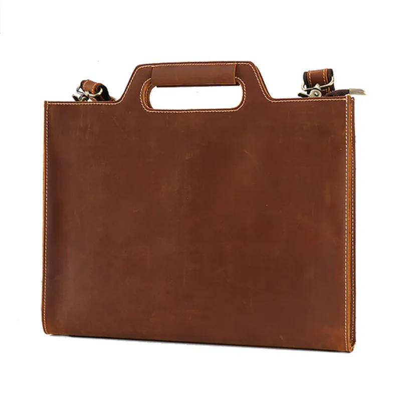 

YH3132 Men's Bag, Crazy Horse Leather Horizontal Style, Retro Top Layer, Cowhide Leather, Real Leather, Hand-held Shoulder Bag