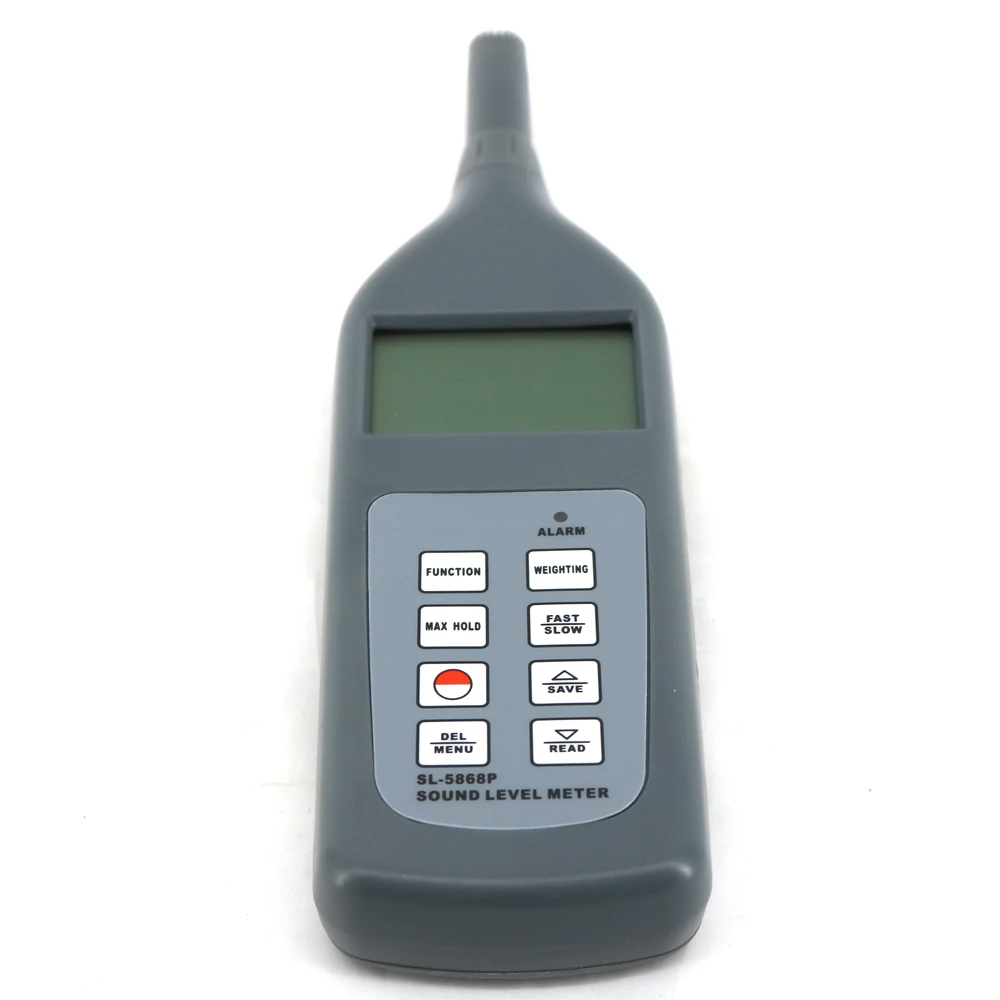 SL5868P Цифровой измеритель уровня звука Тестер шума 30 ~ 130 дБ (A) предлагает 4 параметра измерения