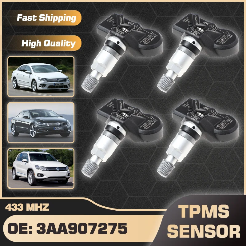 433 MHz Tire Pressure Sensor TPMS For Volkswagen CC 2012-2017 VW Passat CC 2008-2018 VW Tiguan 2007-2015 3AA907275 3AA907275B