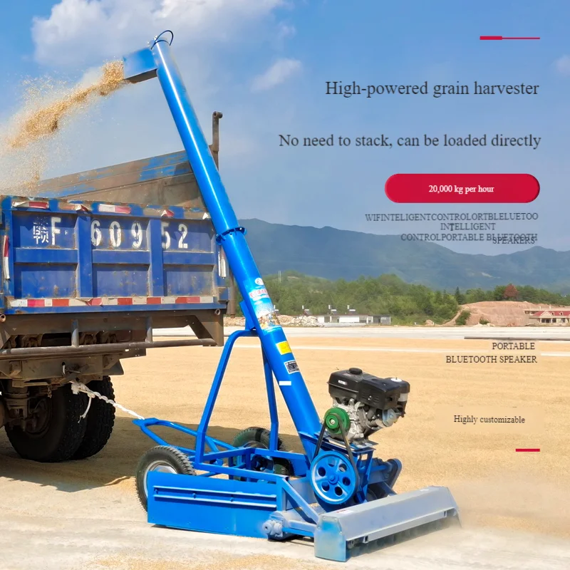 

Roadside Grain Suction Machine for Corn Wheat Rice, High-Power Truck-Mounted Grain Vacuum Loader with Cannon Pipe