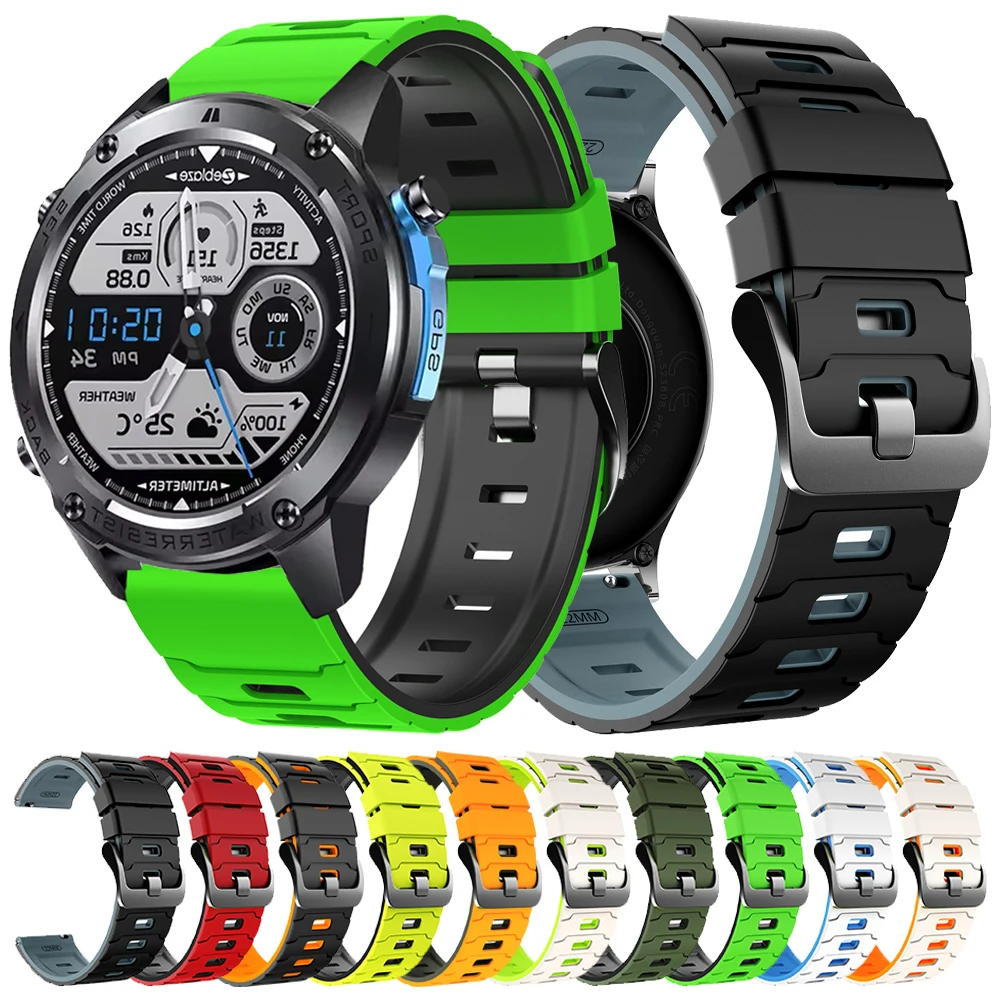 For Zeblaze Stratos 3 2 Ultra Strap for Zeblaze Vibe 7 Pro Ares 3 Pro Btalk 3 Plus Bracelet 22mm Replacement Silicone Watchbands