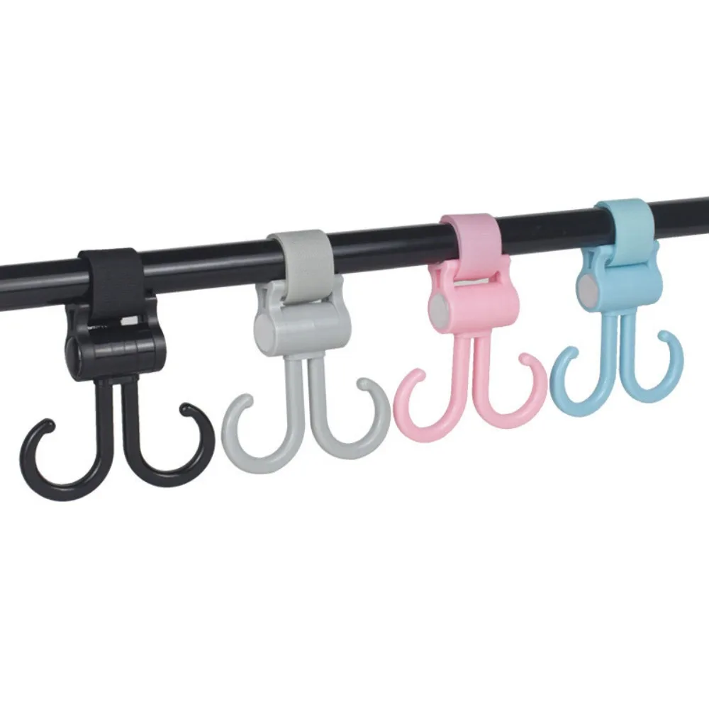 

Useful Electric Double Hook 360 Rotatable Fall Prevention Clasp Loop Hanging Buckle Solid Color Hook Organizer Electric Vehicle
