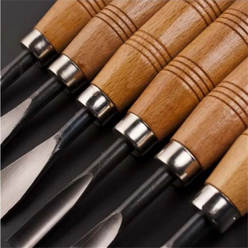 8Pcs and 6Pcs Woodpecker Dry Hand Wood Carving Tools, Professional Woodworking Graver Chisel Kit Gouges Tools