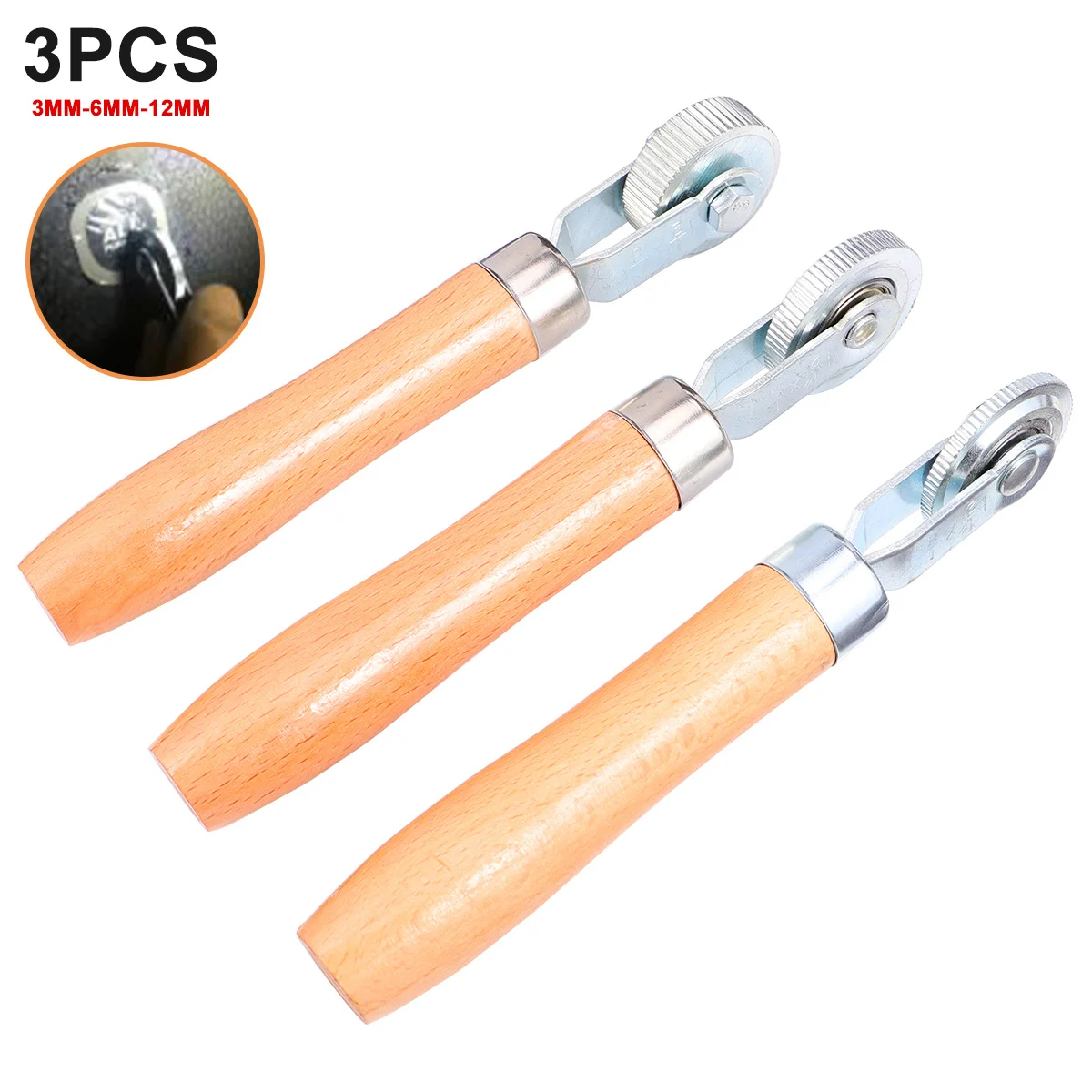 ลูกกลิ้งซ่อมยางรถยนต์ 3 ชิ้น ขนาด 3 มม. 6 มม. 12 มม. ทนทาน พกพาสะดวก สำหรับซ่อมยางในรถยนต์ พร้อมอุปกรณ์ปะยาง