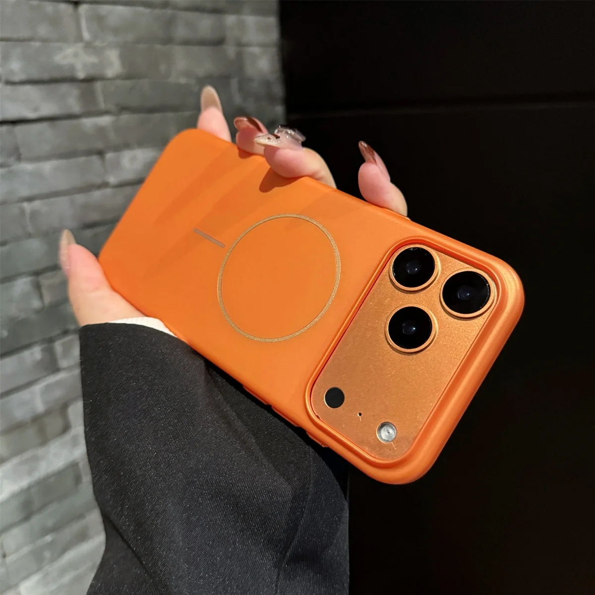Offizielle orange magnetische mattierte Hartschale für iPhone 17, Air 16, 15, 14, 13, 12 Pro Max Plus für Magsafe Wireless Charge Cover