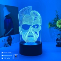 1pcs skull pattern 3D night light, USB interface atmosphere light, bedroom atmosphere desk light, holiday gift night light.