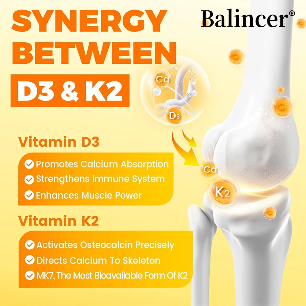 Vitamin D3 5000 IU & K2 MK7 100mcg, Infused with Virgin Coconut Oil,  2 in 1 Formula, Non-GMO | No Gluten - view 4