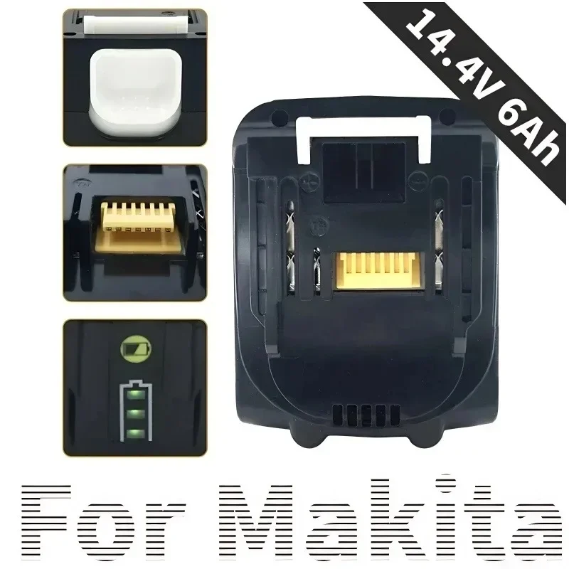 For Makita BL1430 14.4V 3Ah-6Ah Rechargeable Power Tools Batteries 4S2P Li-ion Battery For Makita 14.4V BL1460 1415 194066-1