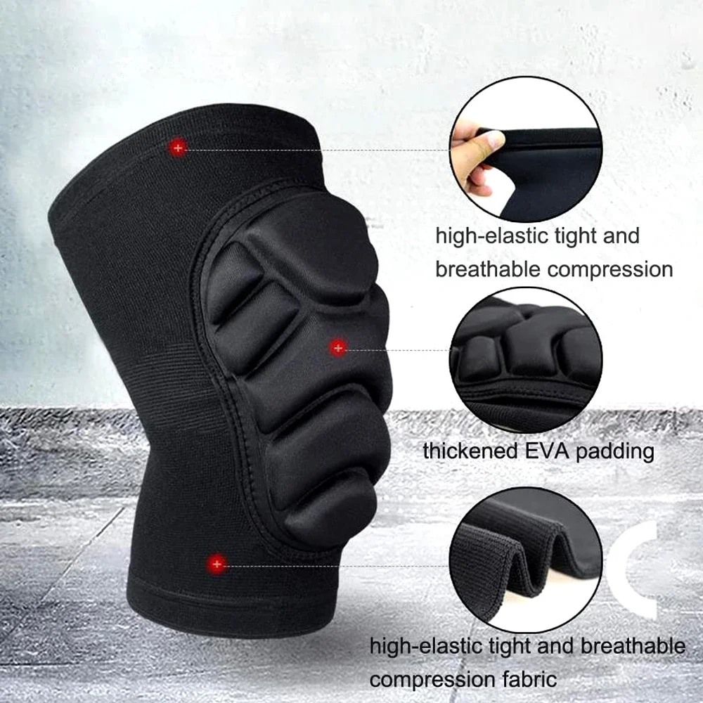 1Pair Thick Sponge Knee Pads Elbow Sleeves Guard Collision Avoidance Sport Protective Kneepad Skate Soccer Football Volleyball