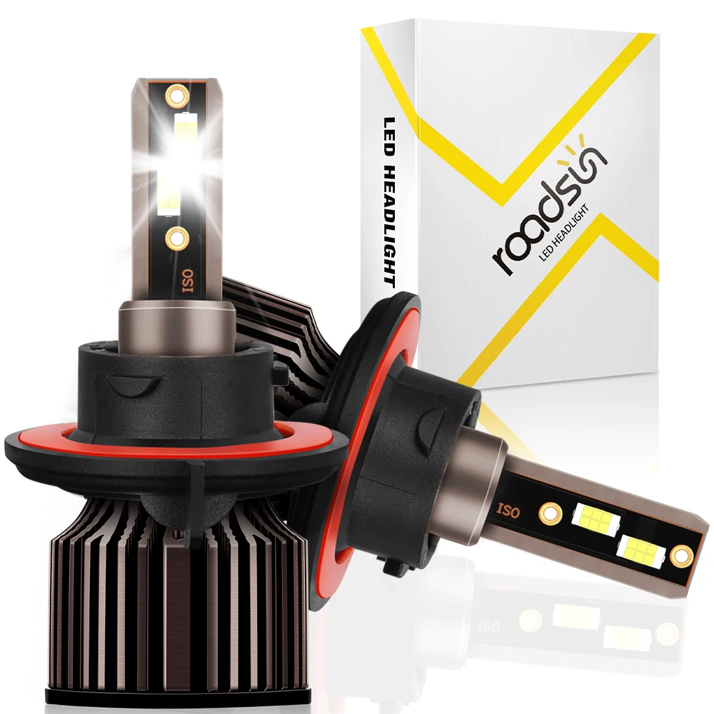 Roadsun H13 LED-Scheinwerfer mit Fern- und Abblendlicht, 20000LM 150W 6500K CSP-Chip, Auto-Frontscheinwerfer – Detail 2