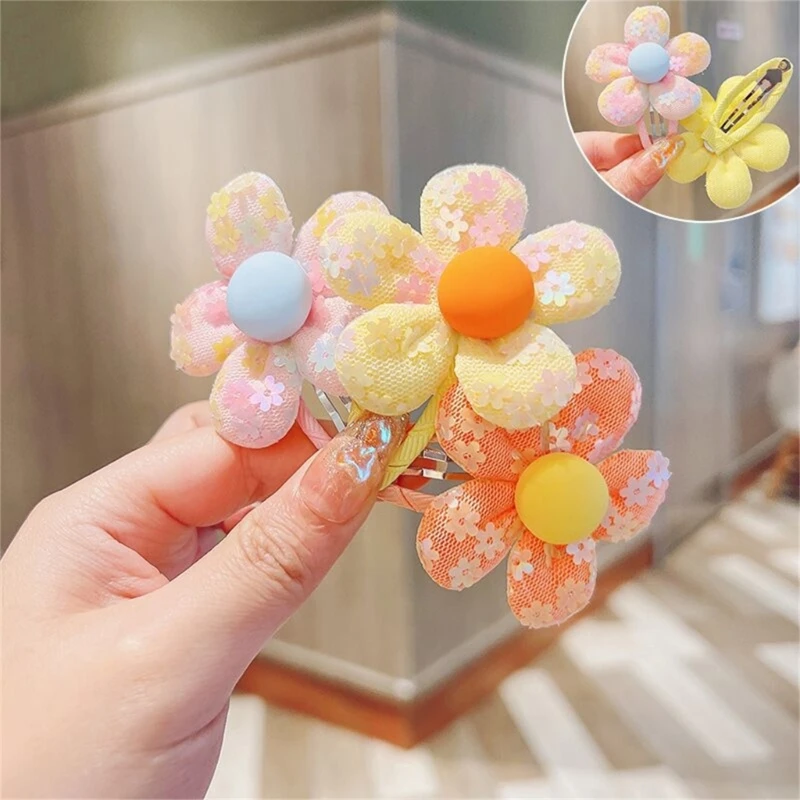 2 Stück Glitzer Blume Kinder Haars pangen Mode Pailletten Blumen Baby Mädchen Haarnadeln BB Clips Kinder Haars pangen Haarschmuck