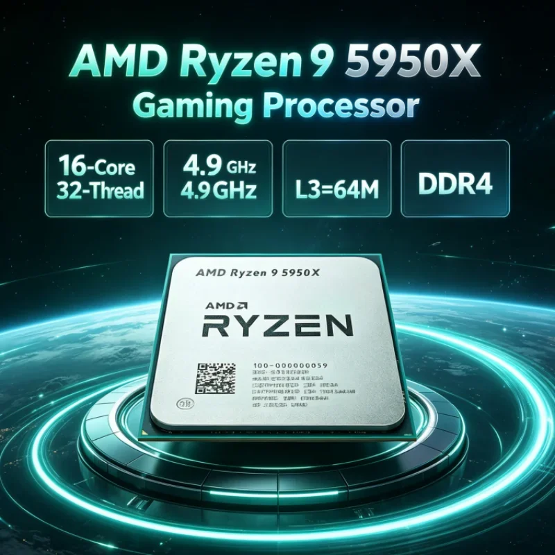 AMD Ryzen 9 5950X Gaming CPU but without cooler 3.4 GHz DDR4 UP to 4.9GHz 16-Core 32-Thread 105W L3=64M Socket AM4