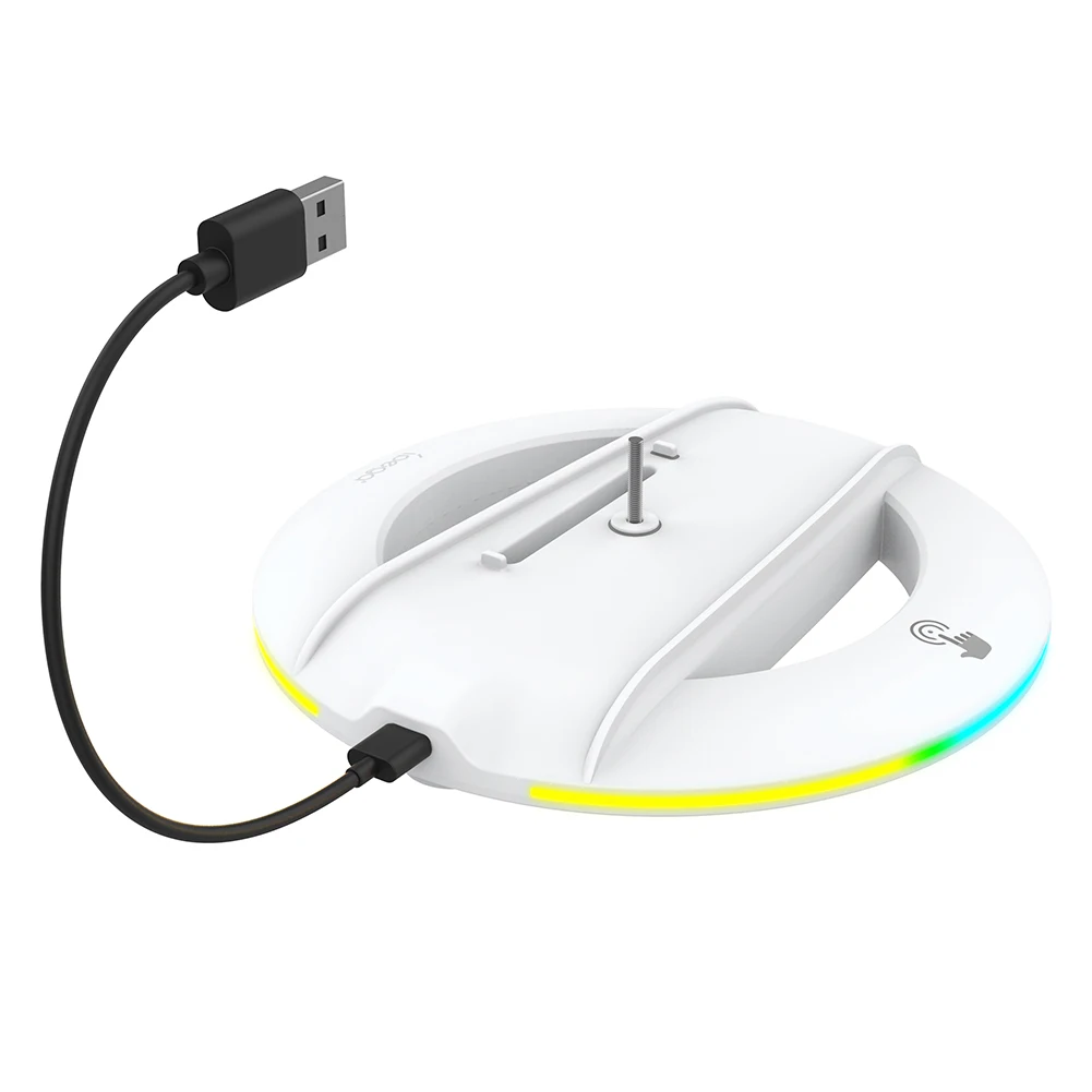 RGB Vertical Stand with Anti-Slip Pad Console Mount Dock Stable Console Base Bracket for PS5 Slim Disc/Digital Version