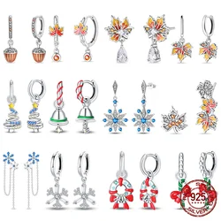 2024 Autumn Christmas Series 100% 925 Silver New Pine Cone Christmas Tree Women's Earrings Suitable For Party Anniversary Gift