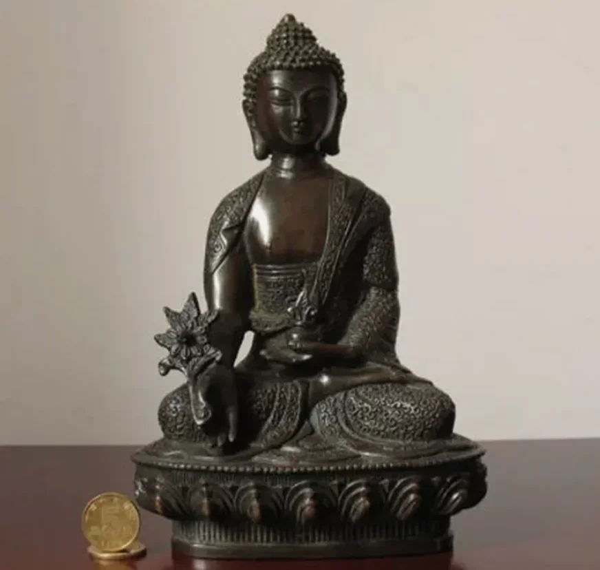 

Antique Old Tibetan Buddhism Bronze Medicine bhagavan Bhaisajya Buddha statues