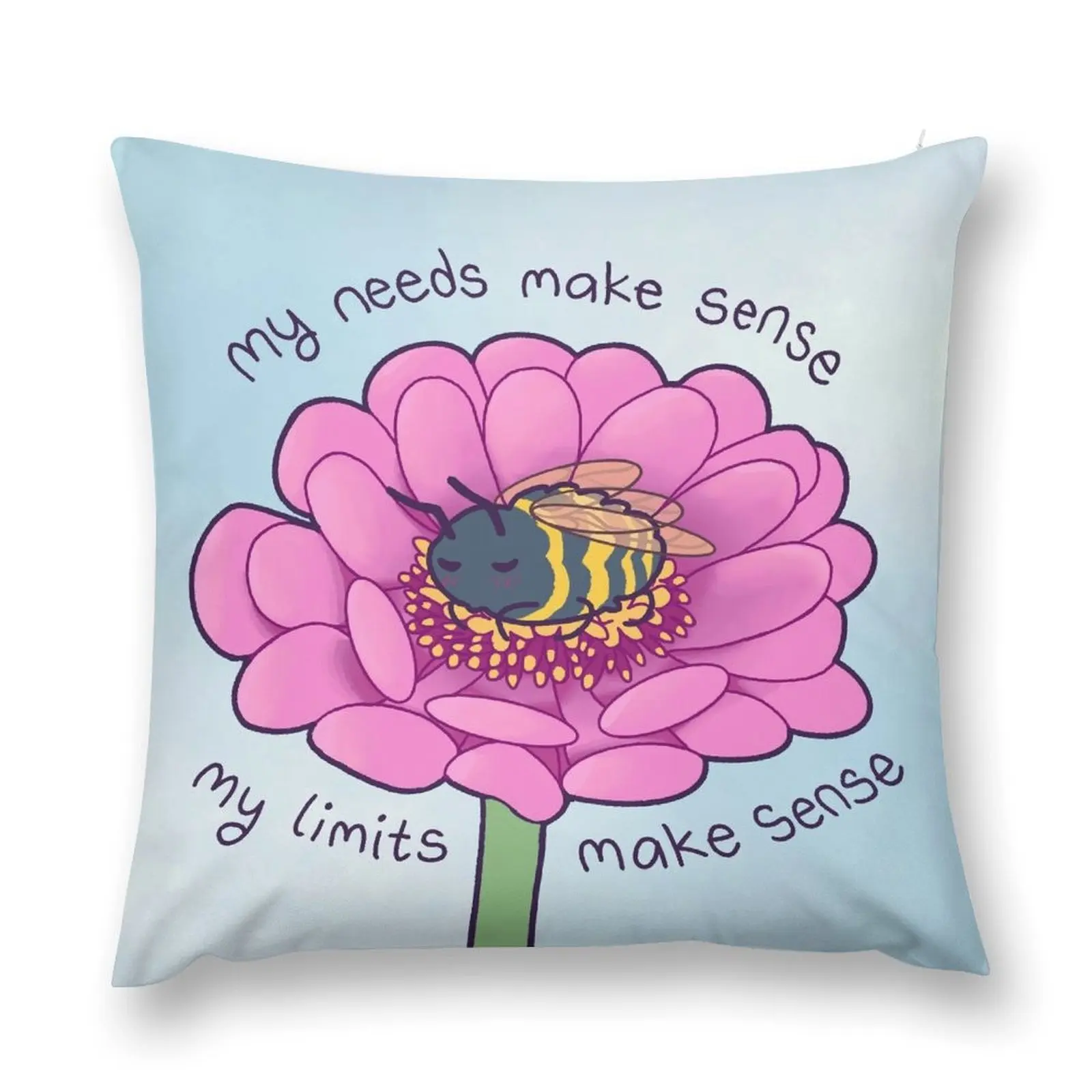 My Needs Make Sense Zinnia Honeybee Throw Pillow Room decorating items New year christmas supplies Cushions For Children pillow