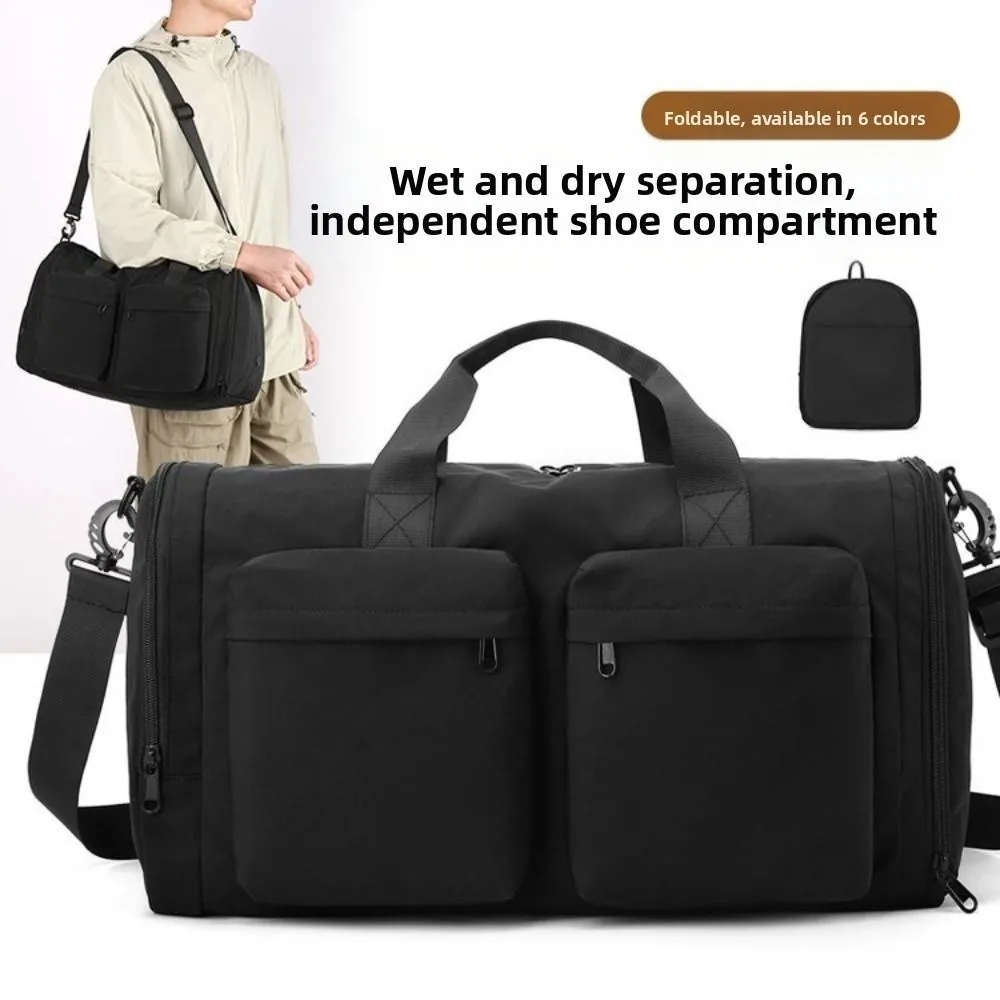 

Складная дорожная спортивная сумка большой емкости, водонепроницаемая спортивная сумка для фитнеса, пылезащитная, износостойкая, спортивная сумка для багажа, сумка на плечо для кемпинга