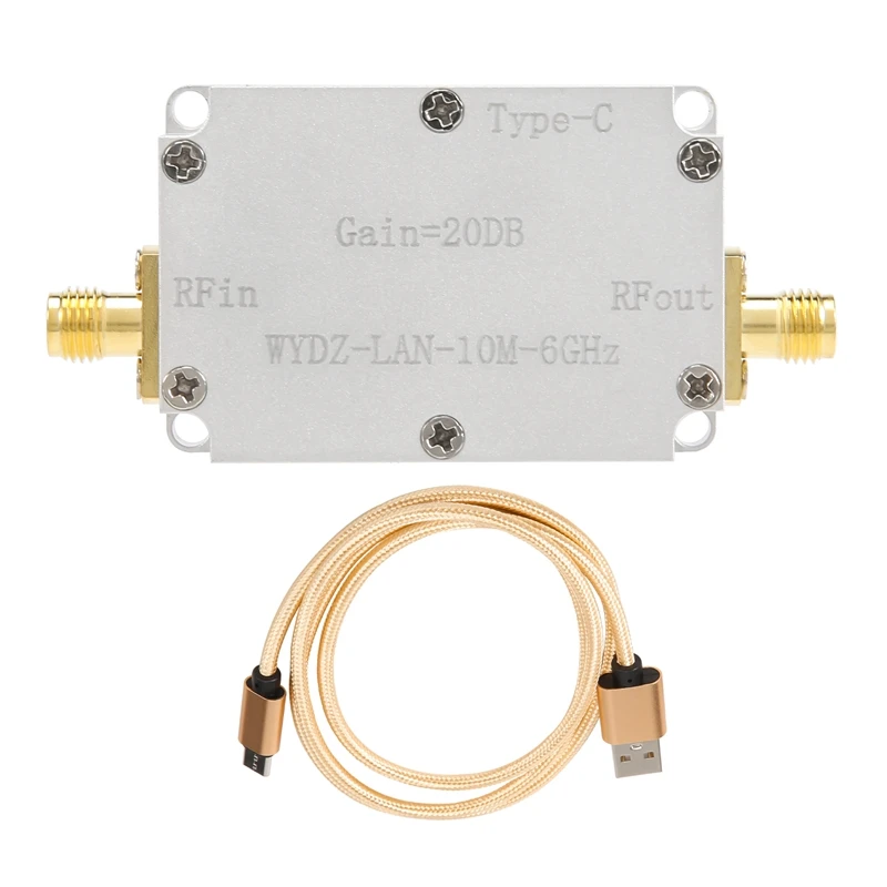 10M-6GHz Low Noise Amplifier Gain 20DB High Flatness LNA RF Signal Driving Receiver Front End for Radio FM Radio, 20DB