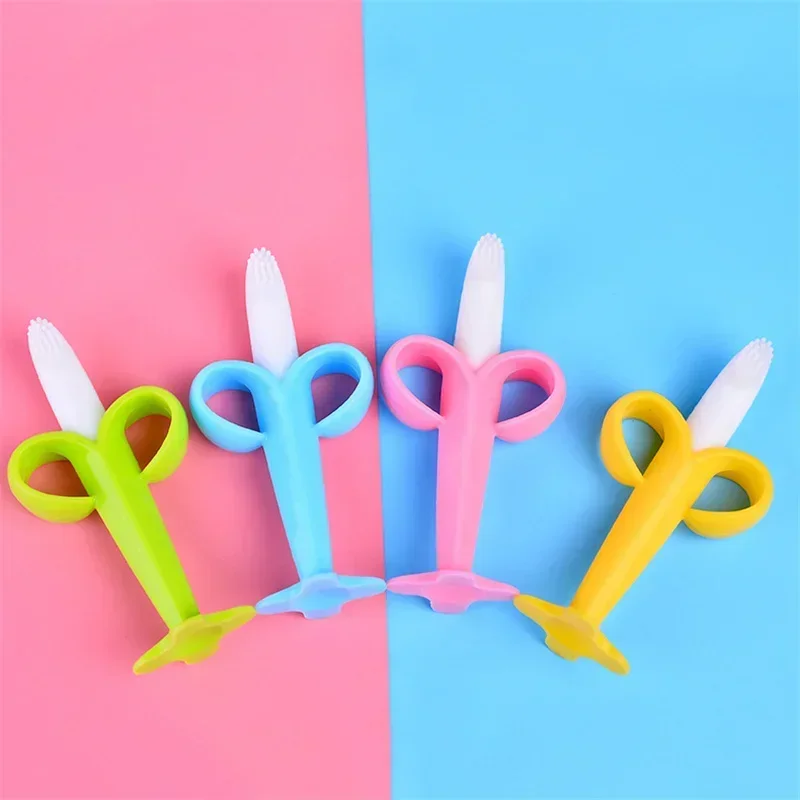 For Babies Baby Silicone Training Toothbrush BPA Free Banana Shape Baby Care Utensils Silicone Teether Baby Chewing