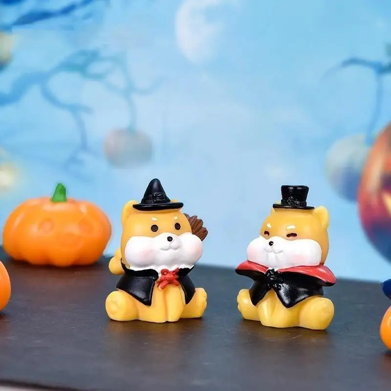 Halloween Mini Resin Figurines Adorable Cartoon Design Bright Colors For Outdoor Ornament Spooky Holiday Party Decoration Craft