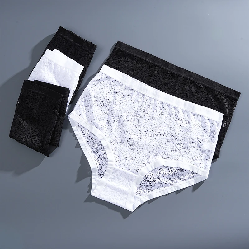 FINETOO 5 قطعة سراويل داخلية نسائية من الدانتيل الأزهار مثير شفافة ملابس داخلية جيدة التهوية الإناث ملخصات مريحة الصلبة ow الارتفاع مثير الملابس الداخلية