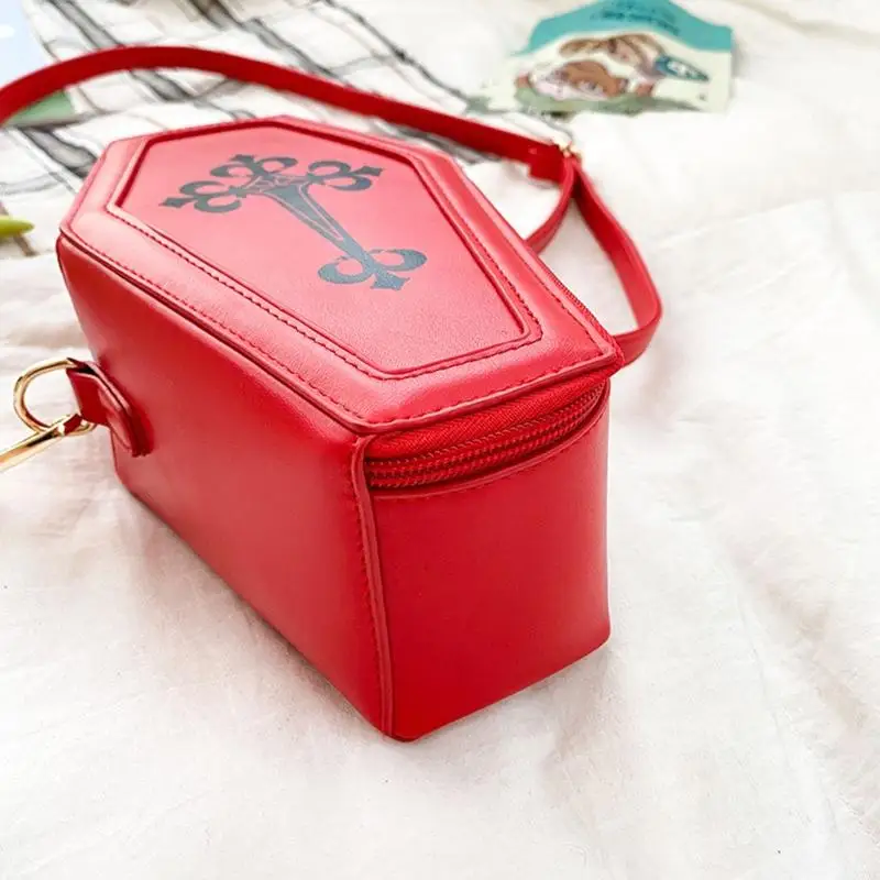 X7XC VINTAGE HANDBAG GOTHIC สำหรับ Crossbody Bag Halloween Shouldy Bag Bag Coffin Porses สำหรับเพื่อนวันเกิด