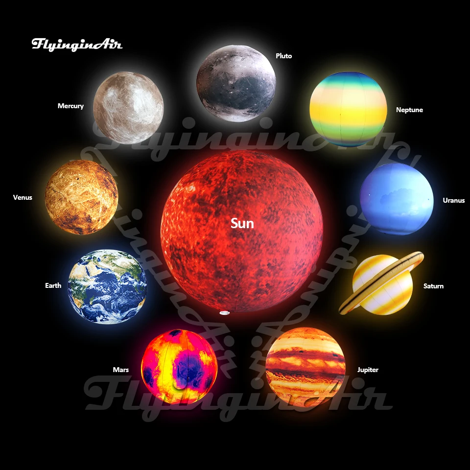 

Personalized Lighting Inflatable Solar System Planet Balloon Hanging/Ground Ball LED Sphere For Space Party Decoration