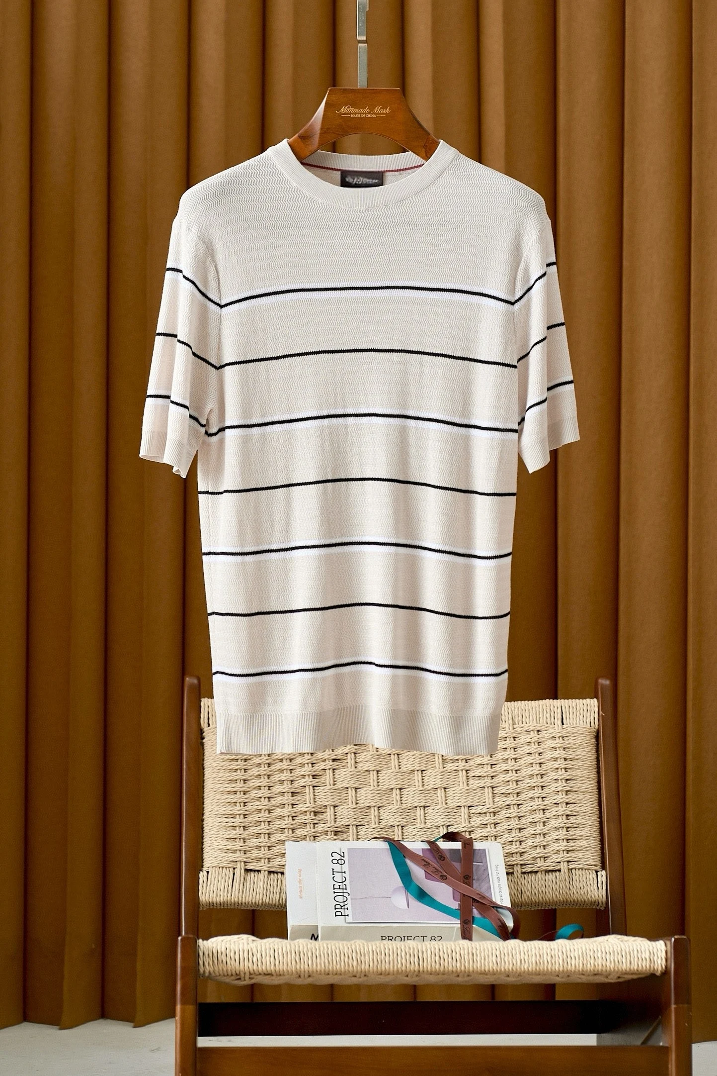 

LP Italian 25ss Knitted Striped Casual Crew Neck T-Shirt