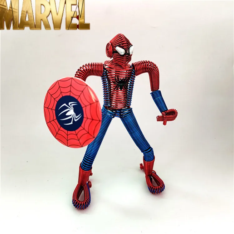 

Spider-Man Handmade Aluminum Wire Figure Collectible Anime Model Desktop Decoration Ornament Gift For Marvel Fans Collection