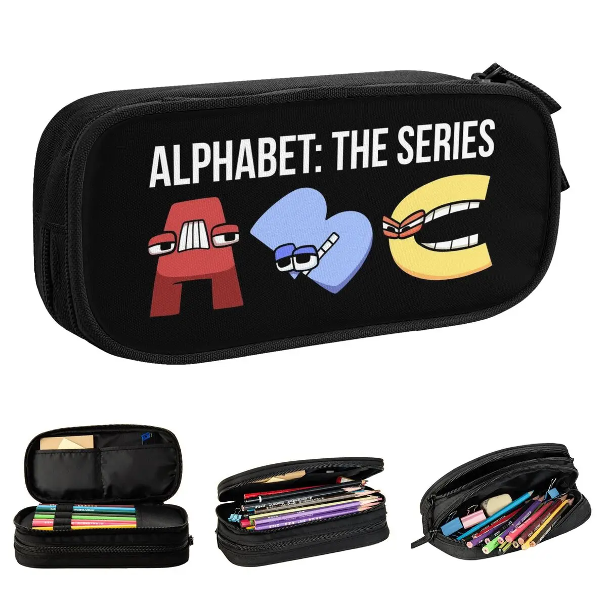 Alphabet Lore Pencil Case New ABC Learning Letters Pen Box Bag Student Large Storage School Supplies Gift Pencil Pouch