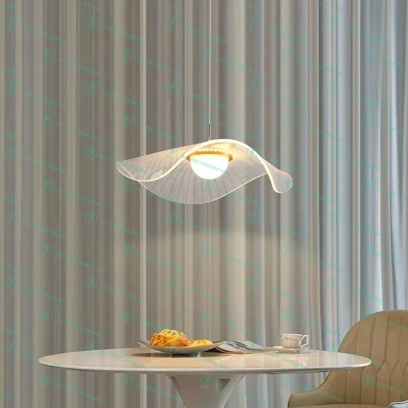 Lotus leaf Nordic straw hat form restaurant hanging type modern minimalist art dining table use designer bedroom study supplies