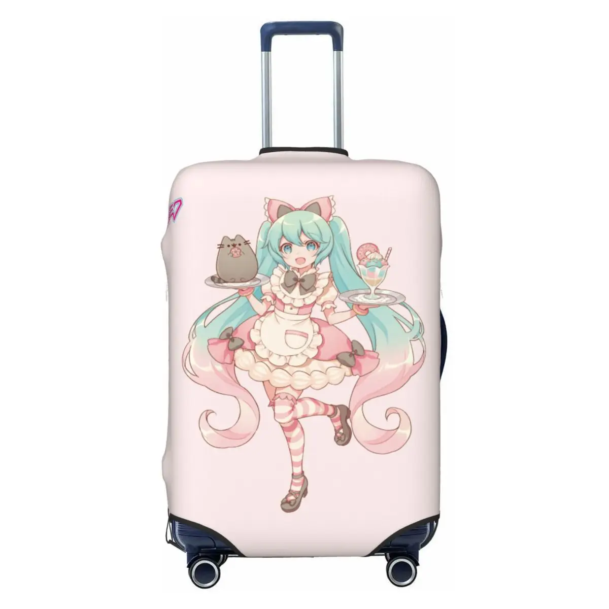 カスタム初音ミク-vocaloid-ロックアニメスーツケースカバー弾性荷物カバープロテクター-18-32-インチ用