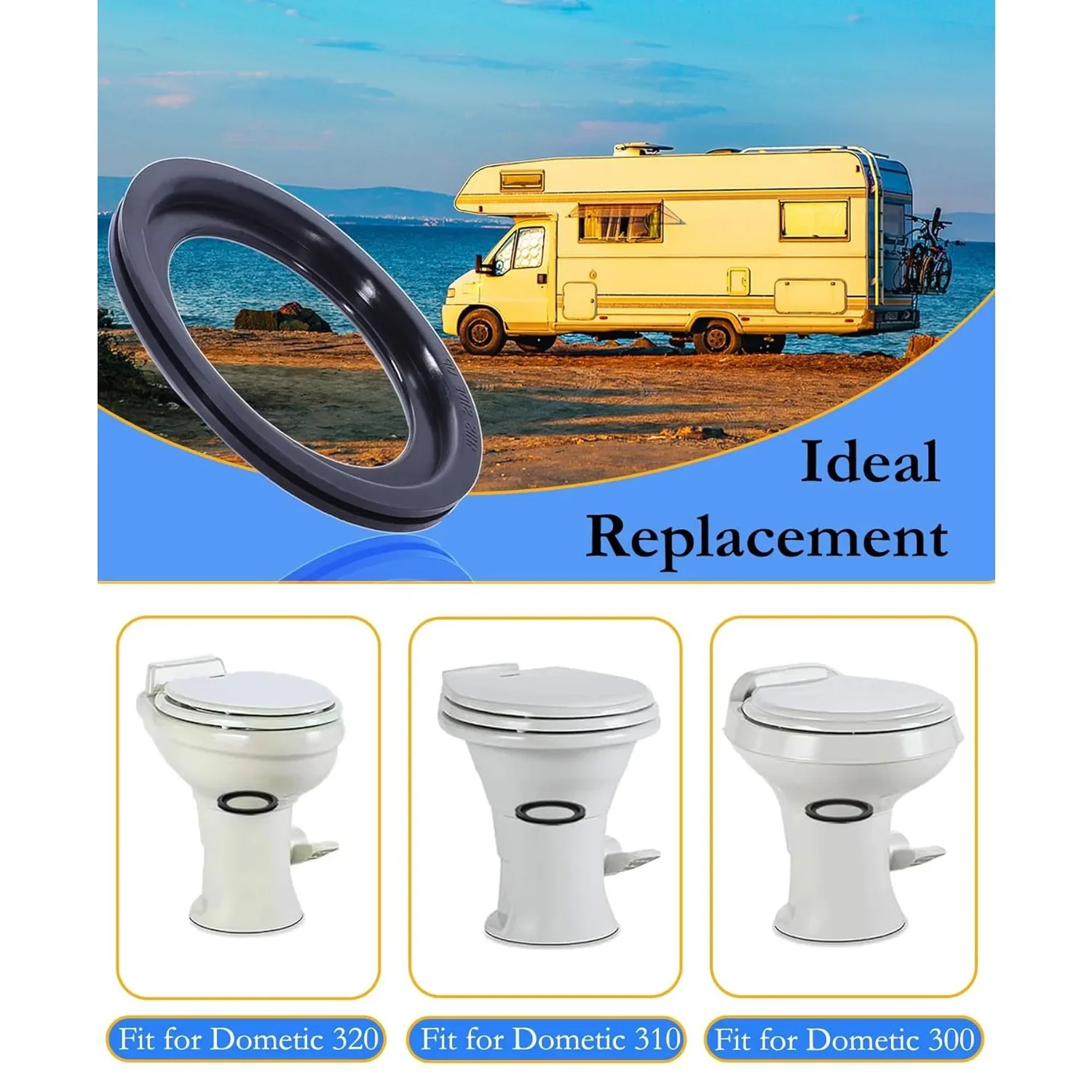Kit de remplacement des composants d'étanchéité des toilettes - Ensemble de joints sphériques de haute qualité pour chasse d'eau, facile à installer, résout les problèmes de fuite