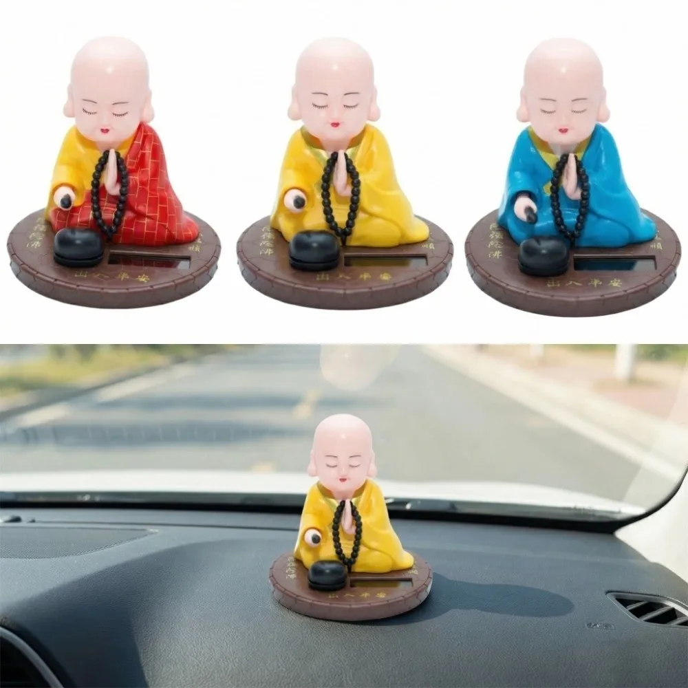 Devout Prayer Solar Nodding Buddha Nodding Wealth Coming Buddhist Monk Figurines Handcrafts Successfully Beating Wooden Fish