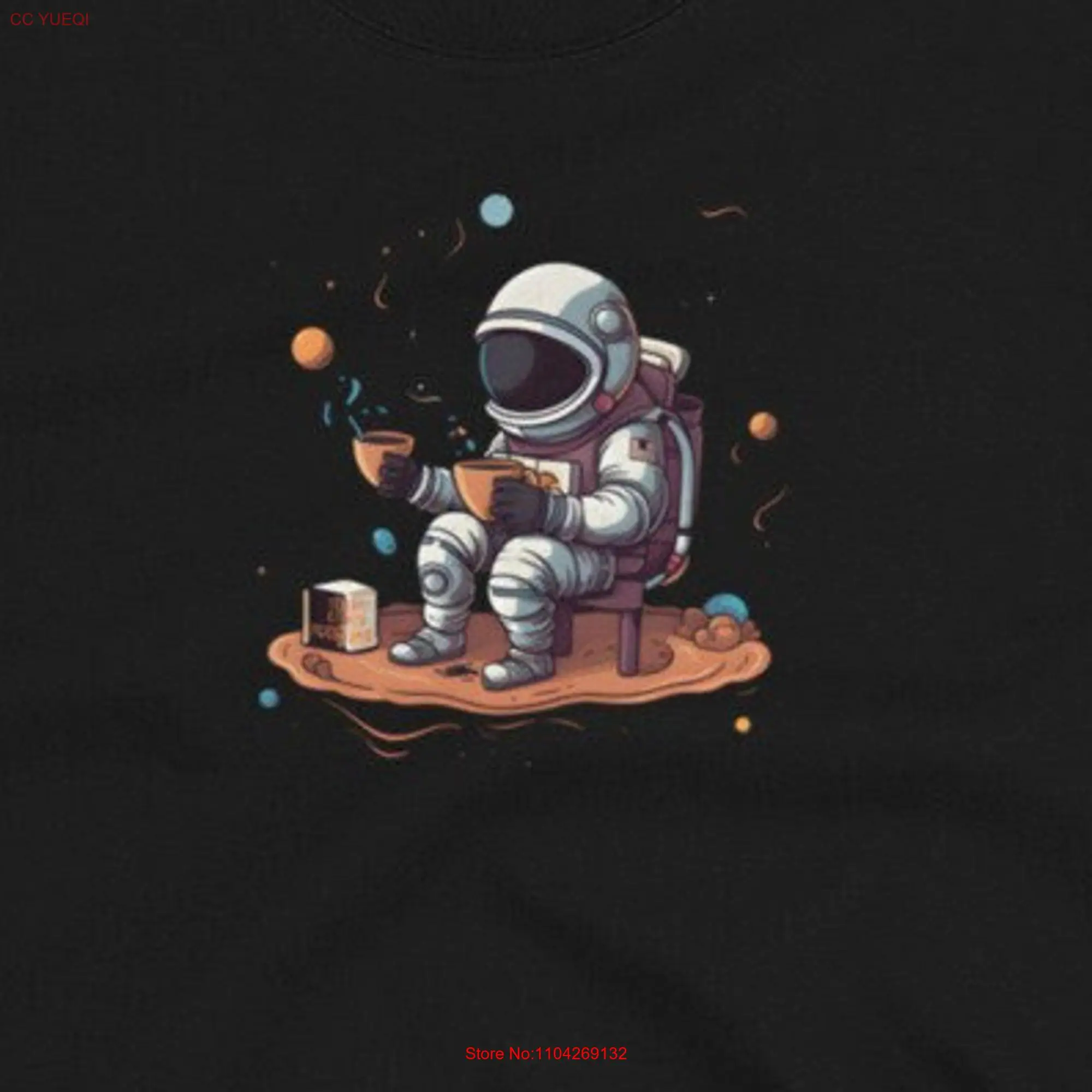 Astronaut Galaxy Coffee A Cup For You And Me Space Art T Shirt Athletic Fit   long or short sleeves