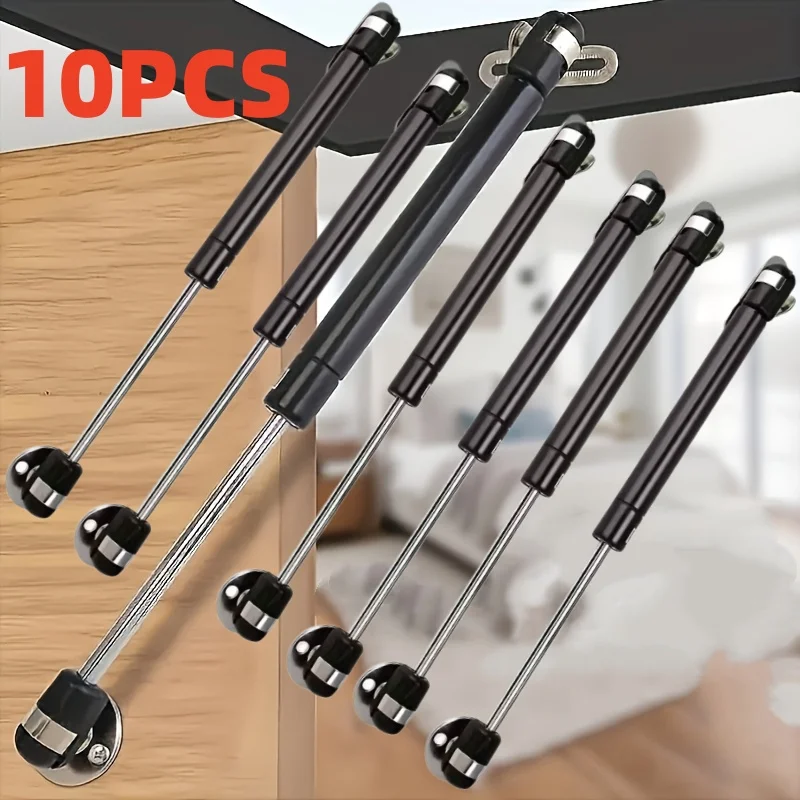 10 unidades de amortiguadores de gas y soportes de elevación para pistones hidráulicos, para tapas de ventanas, gabinetes, puertas de gabinetes y tapas de cajas de juguetes y herramientas