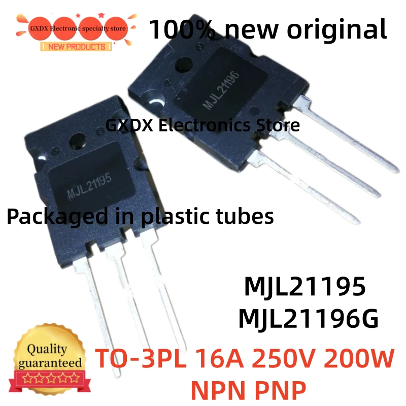 5-10-20-30pairs 100% new original MJL21195G MJL21195 + MJL21196G MJL21196 TO-3PL 16A 250V 200W NPN PNP