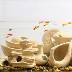 Fish Tank Ceramic House Aquarium Decoration Fish Shrimps Shelter House Pottery Scorpion House Canister Stone Cave Ornament