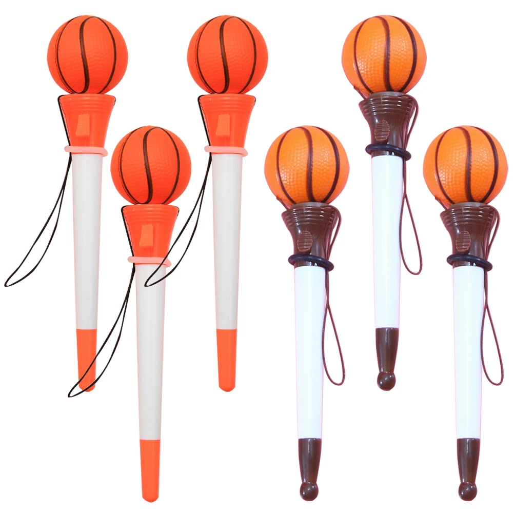 

6 Pcs Juniors Ejection Basketball Pen Gifts Point Pens Gel Novelty Ballpoint Miss
