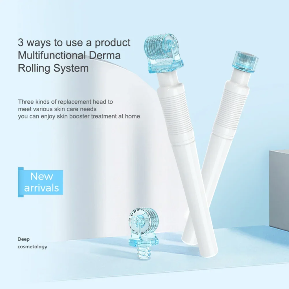 Derma Roller Stamp 3-in-1 Hydra Microneedling 49-Pin 64-Pin 112-Pin Dermaroller für Lippen-Boost, Gesicht, Kopfhaut, Bart, Schönheitspflege-Werkzeug – Detail 5