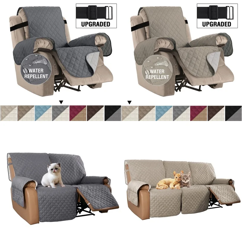 1/2/3 Seater Recliner Sofa Cover Pet Kid Water Repellent Sofa Mat Lazy Boy Armchair Cover Relax Anti-cat Scratch Couch Slipcover