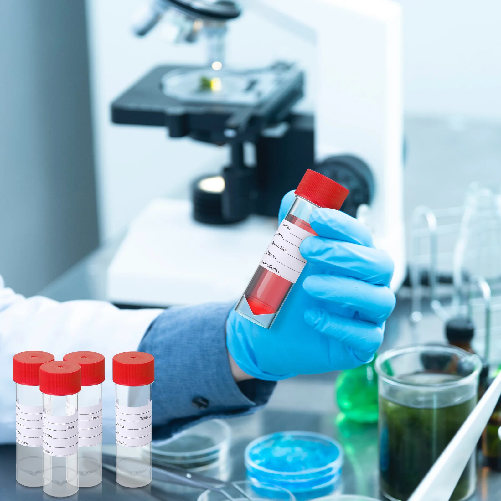 205Pcs Laboratory Sample Bottles Heat Resistant Clear Test Tubes for Chemical Solution Storage Bulk Set Test Tubes